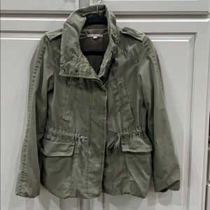 GAP Utility Jacket Olive Cotton Adjustable Pockets